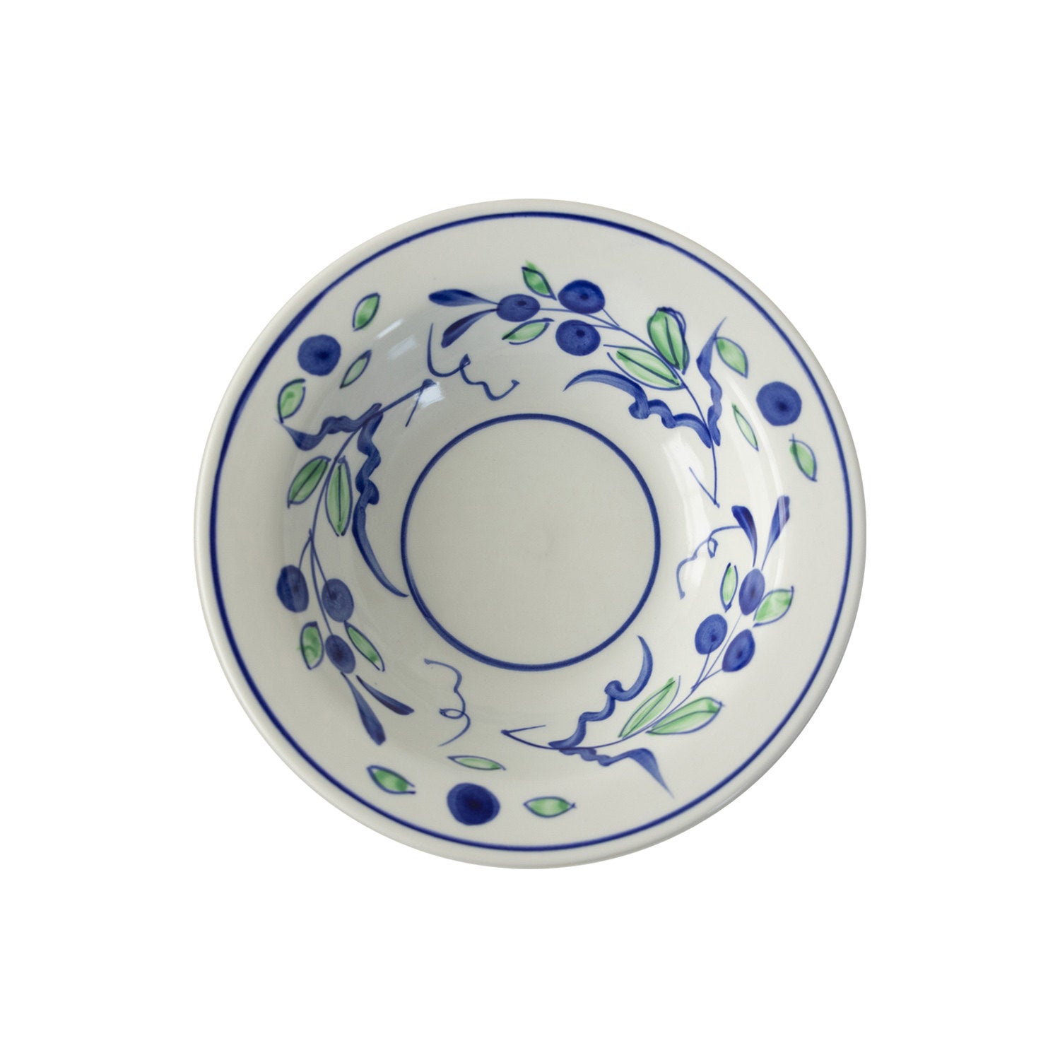 Japanese Ceramic Deep Plate | Hand-Painted Fruit & Floral Pattern | Diameter 18cm Soup Pasta Bowl